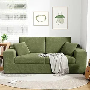 78" Modern Loveseat Sofa in a Box - Corduroy Deep Seat Couch, No Assembly Required, Space-Saving Design