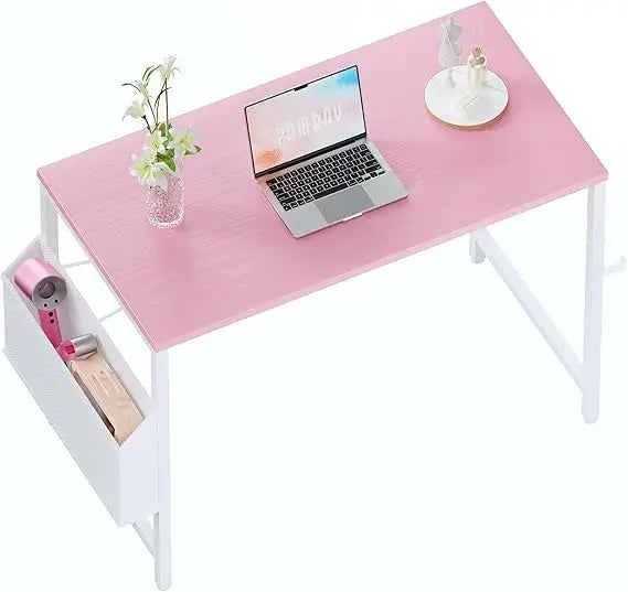 32 Inch Computer Desk for Small Spaces with Storage Bag, Home Office Work Desk with Headphone Hook, Small Study Writing Table