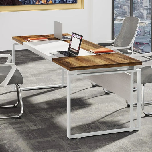 63" Modern Conference Table with Splicing Board, 5FT Meeting Tables for Home Office, Business Training Seminar Table with Styli