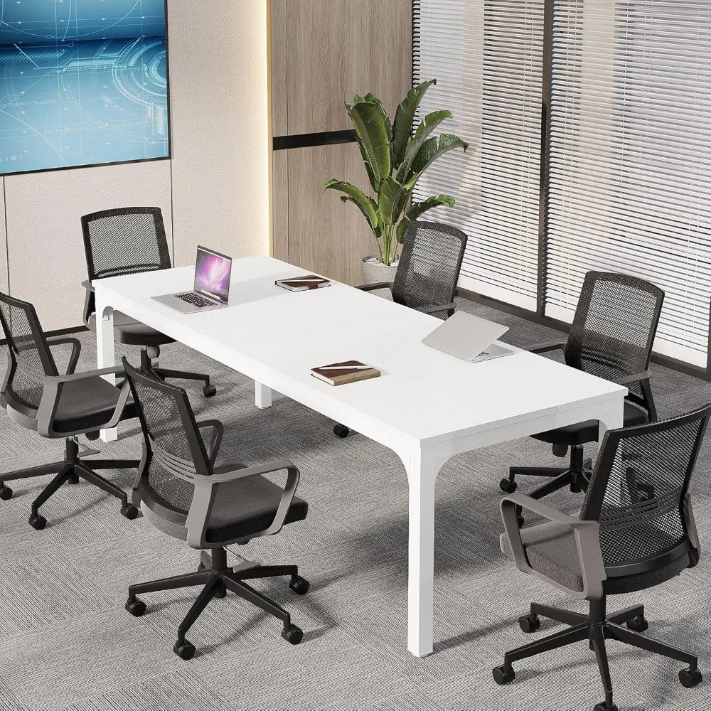 Large Modern 6.5ft Office Conference Room Table, 78.74 W x 27.56 D, Boardroom Meeting Desk for Seminars and Business Meetings