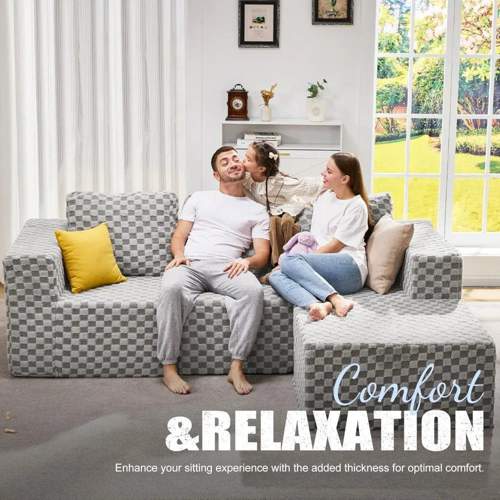 Modular Sectional Sofa with Deep Seating & Storage – Memory Foam with Deep Seating, 3-Seater Cloud Sofa for Sofa Seating