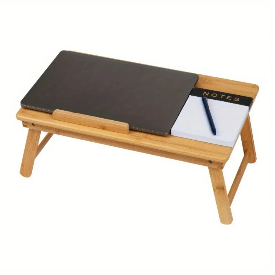 Lap Desk Laptop Stand, Bed Tray, Dorm Room, Folding Legs, Rayon From Bamboo, Brown