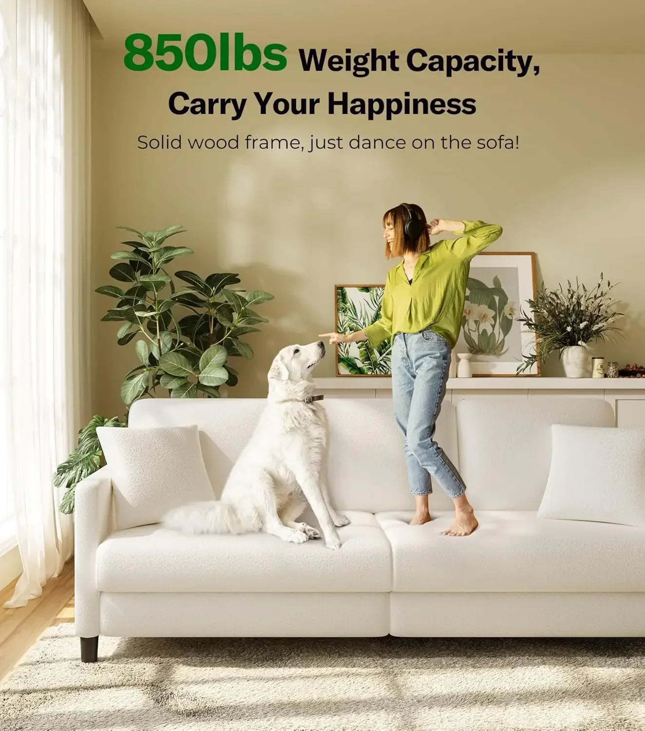 83" Sofas, Comfy Loveseat Sofa, Teddy Fleece Love Seat Couch, Tool-Free Setup Couches