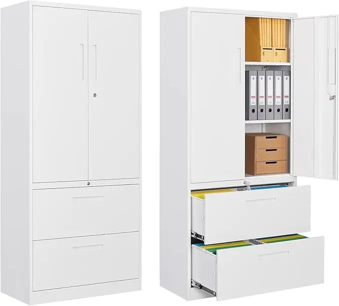 Lateral Vertical Filing Cabinets for Home Office,  with Storage Shelves, Legal/Letter