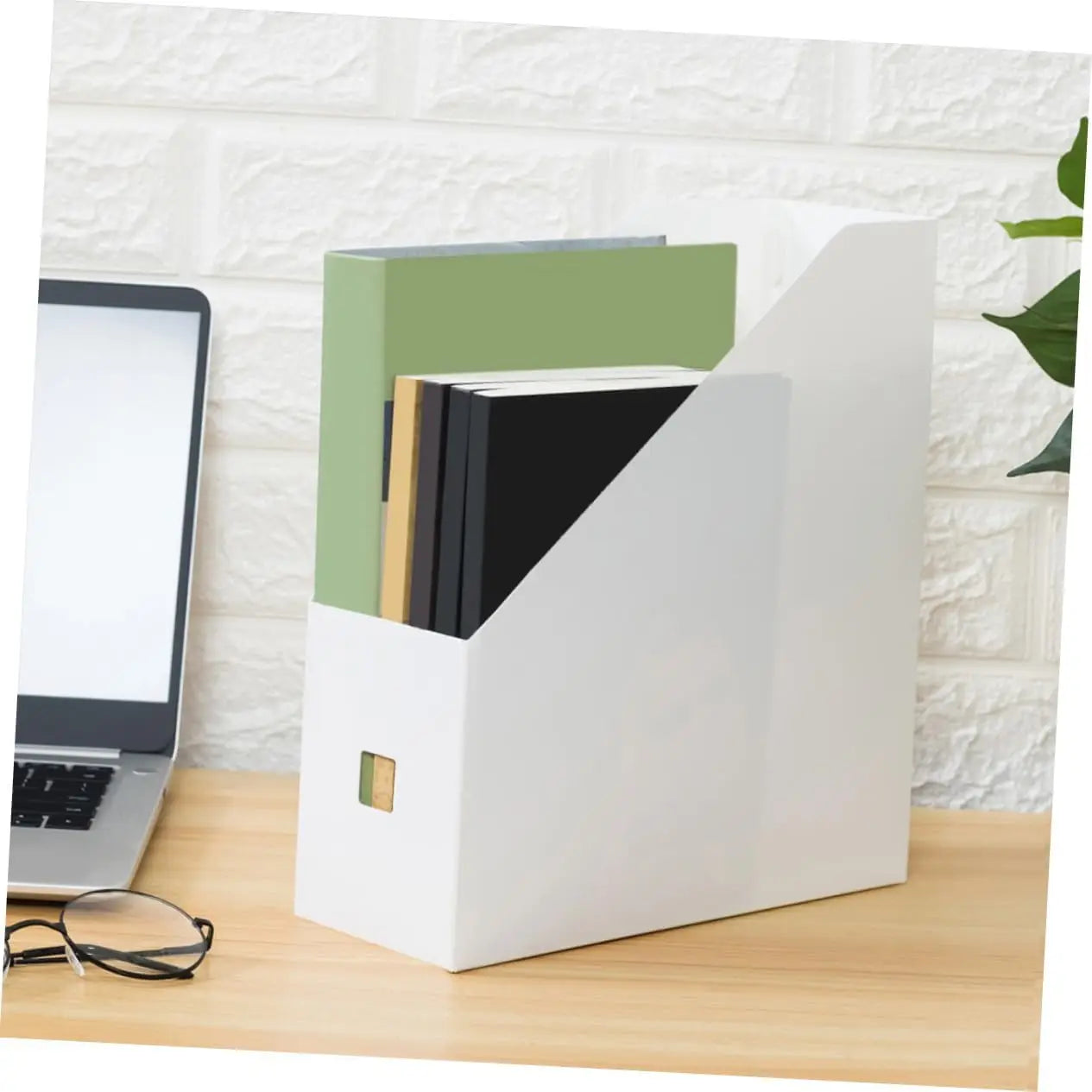 3Pcs Plastic File Document Box Storage Organizer Magazine Holder Vertical for Office