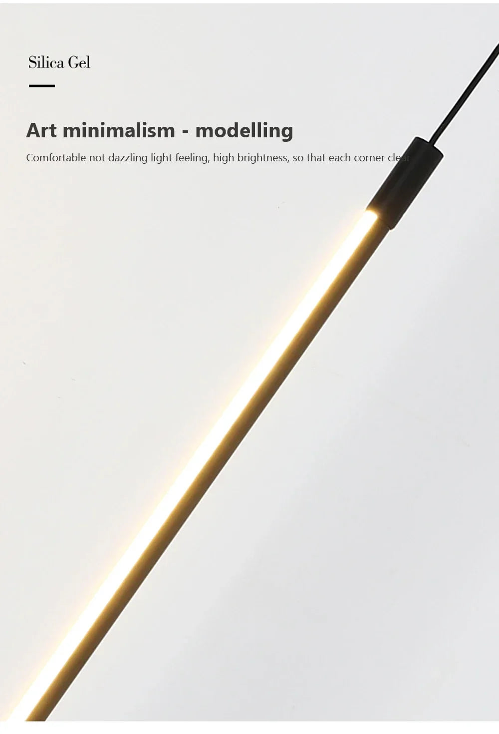 Modern LED Long Pendant Lights for Bedroom/Office  Hanging Lamp Background Chandeliers Design Line Lighting Fixtures
