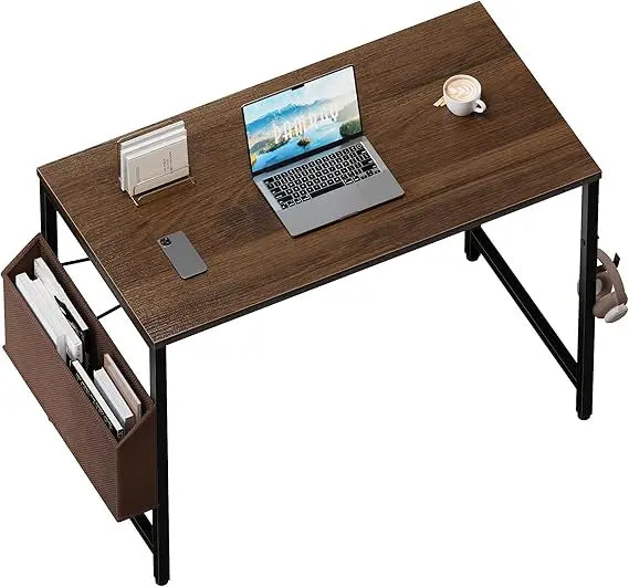 32 Inch Computer Desk for Small Spaces with Storage Bag, Home Office Work Desk with Headphone Hook, Small Study Writing Table