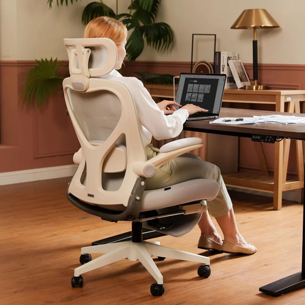 Foldex Ergonomic Office Chair, Folding Chair for Small Spaces with Lumbar Support, Flip-up Armrests, 3D Headrest, Desk Chairs w