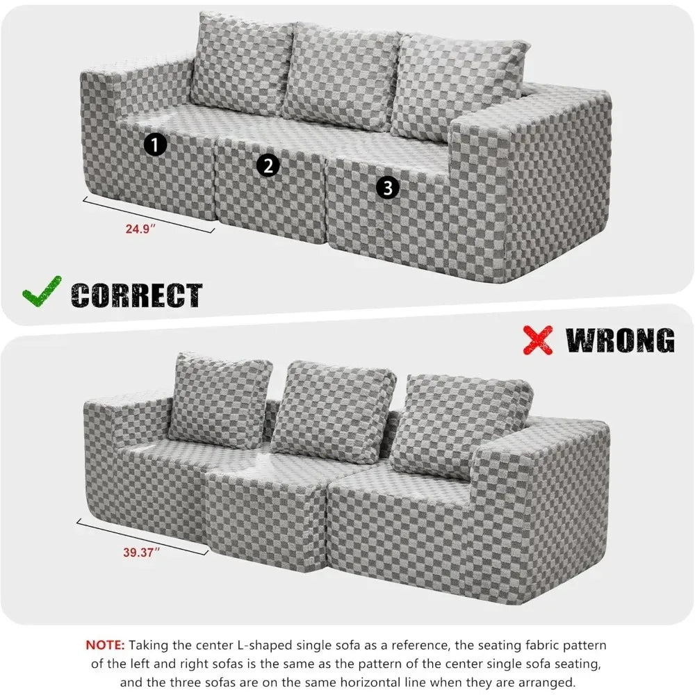 Modular Sectional Sofa with Deep Seating & Storage – Memory Foam with Deep Seating, 3-Seater Cloud Sofa for Sofa Seating