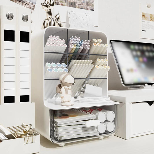 Students' Large-capacity Oblique Pen Holder Desk Stationery Storage Box School Office Desk Sundry Storage Rack Desk Storage Box