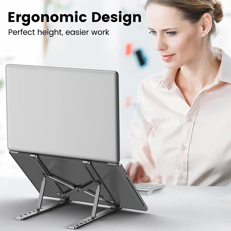 Metal Portable Foldable Laptop Stand Adjustable Notebook Holder Aluminum Support For Macbook Pro Air Computer Tablet Base Desk
