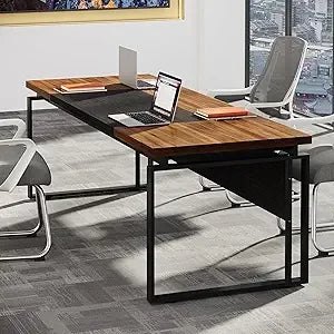 63" Modern Conference Table with Splicing Board, 5FT Meeting Tables for Home Office, Business Training Seminar Table with Styli