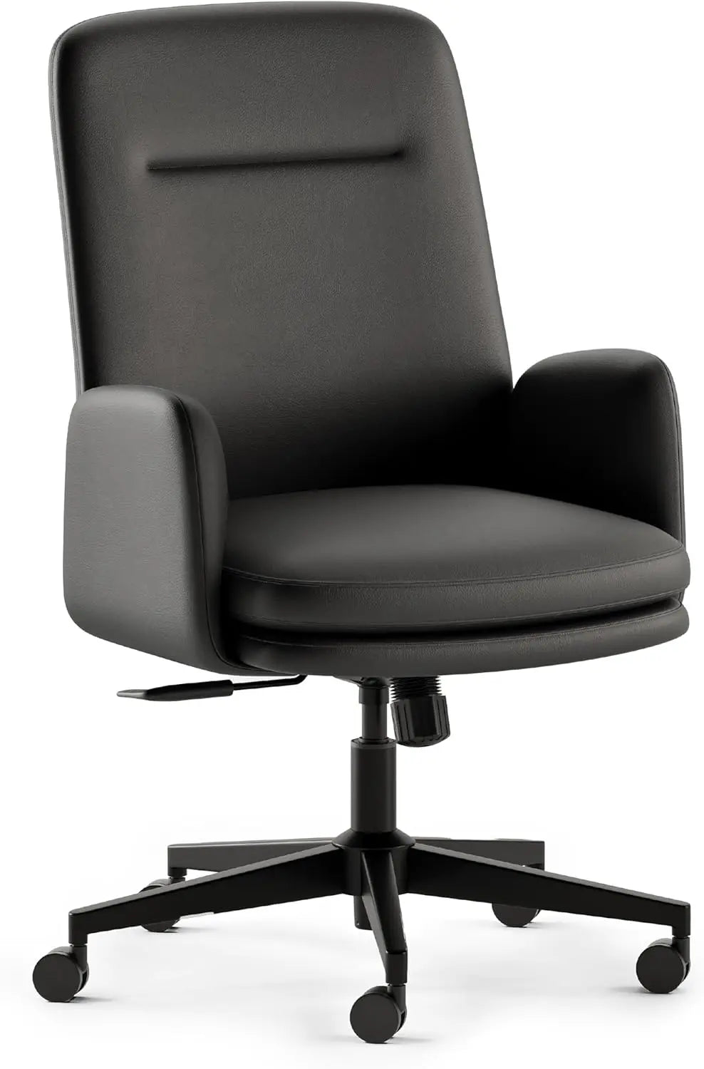 Softside Mid Century Modern Office Chair, Fabric - Removable Arms & High Back Design with Luxury Cloud-Like Comfort