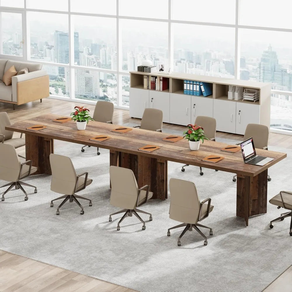 63-inch Executive Desk,Vintage Home Office Computer Desk with Large Tabletop,Farmhouse Wood Writing Conference Table Workstation
