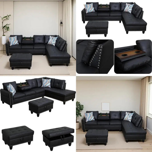 83" sofa in a box, no assembly, modern 3-seater sofa couch with 2 matching pillows & corduroy fabric & side storage pockets