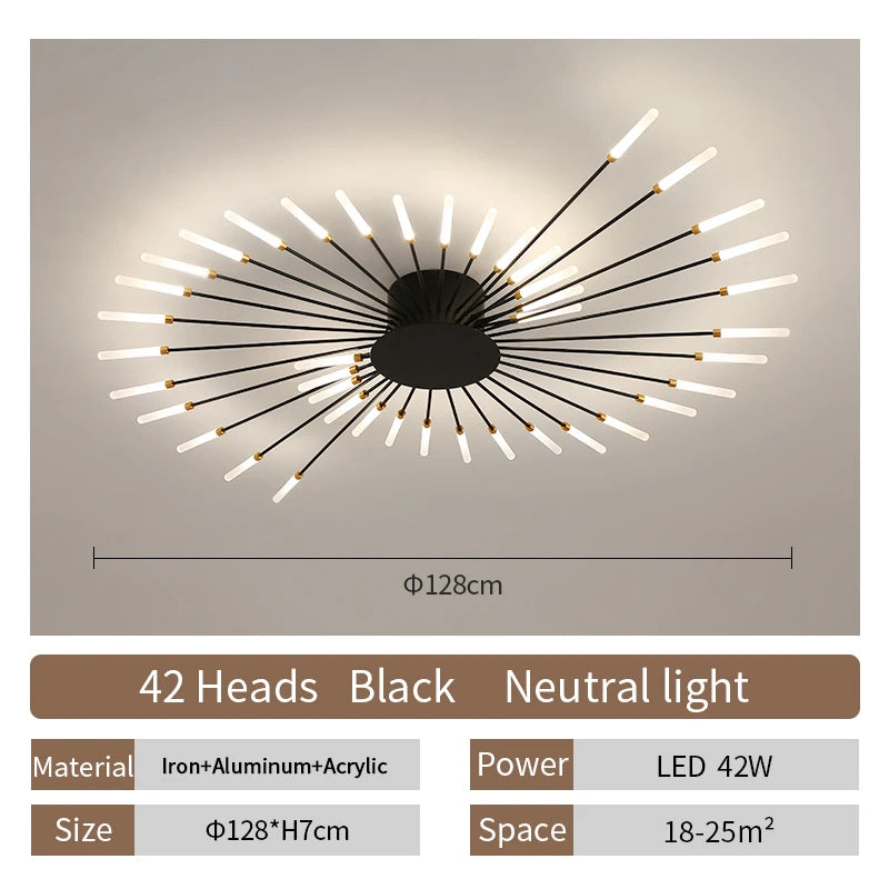 LED Ceiling Lamp Modern Indoor Lighting Acrylic Nordic Creative Fan-shaped Light