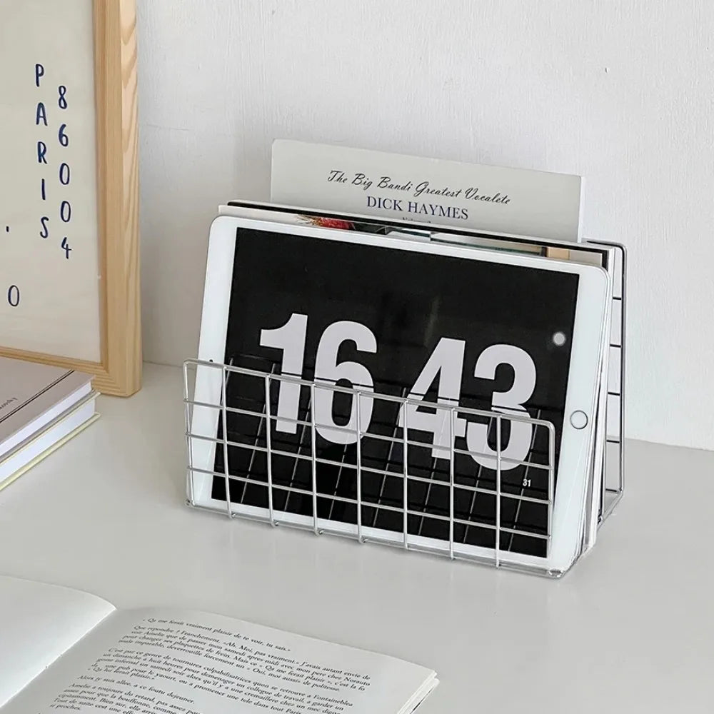 INS Simple Iron Desktop Storage Rack Organizer Table Metal Organizing Rack Bookshelf Desk Multi-functional Storage Rack