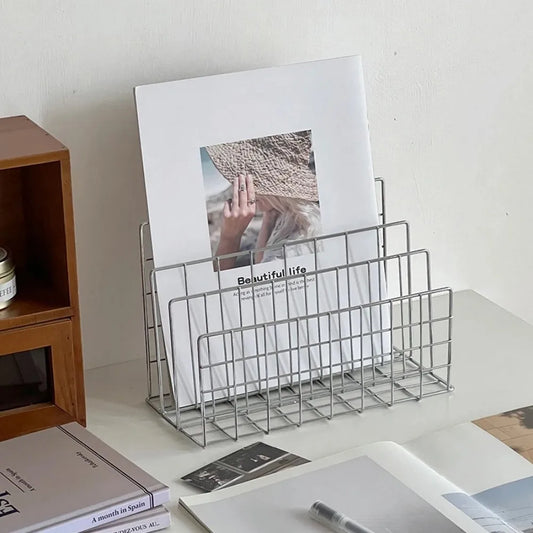 INS Simple Iron Desktop Storage Rack Organizer Table Metal Organizing Rack Bookshelf Desk Multi-functional Storage Rack