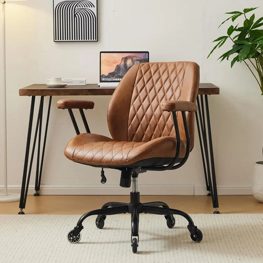 Home Office Desk Chair Office Rubber Casters Ergonomic Computer Chair with Lumbar Support Adjustable Height Rolling Swivel Execu