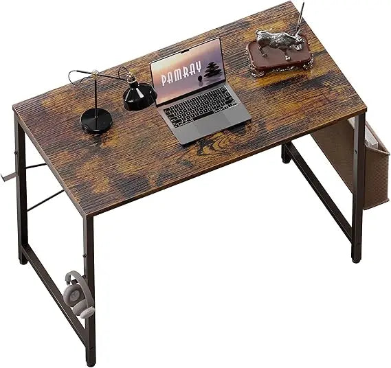 32 Inch Computer Desk for Small Spaces with Storage Bag, Home Office Work Desk with Headphone Hook, Small Study Writing Table