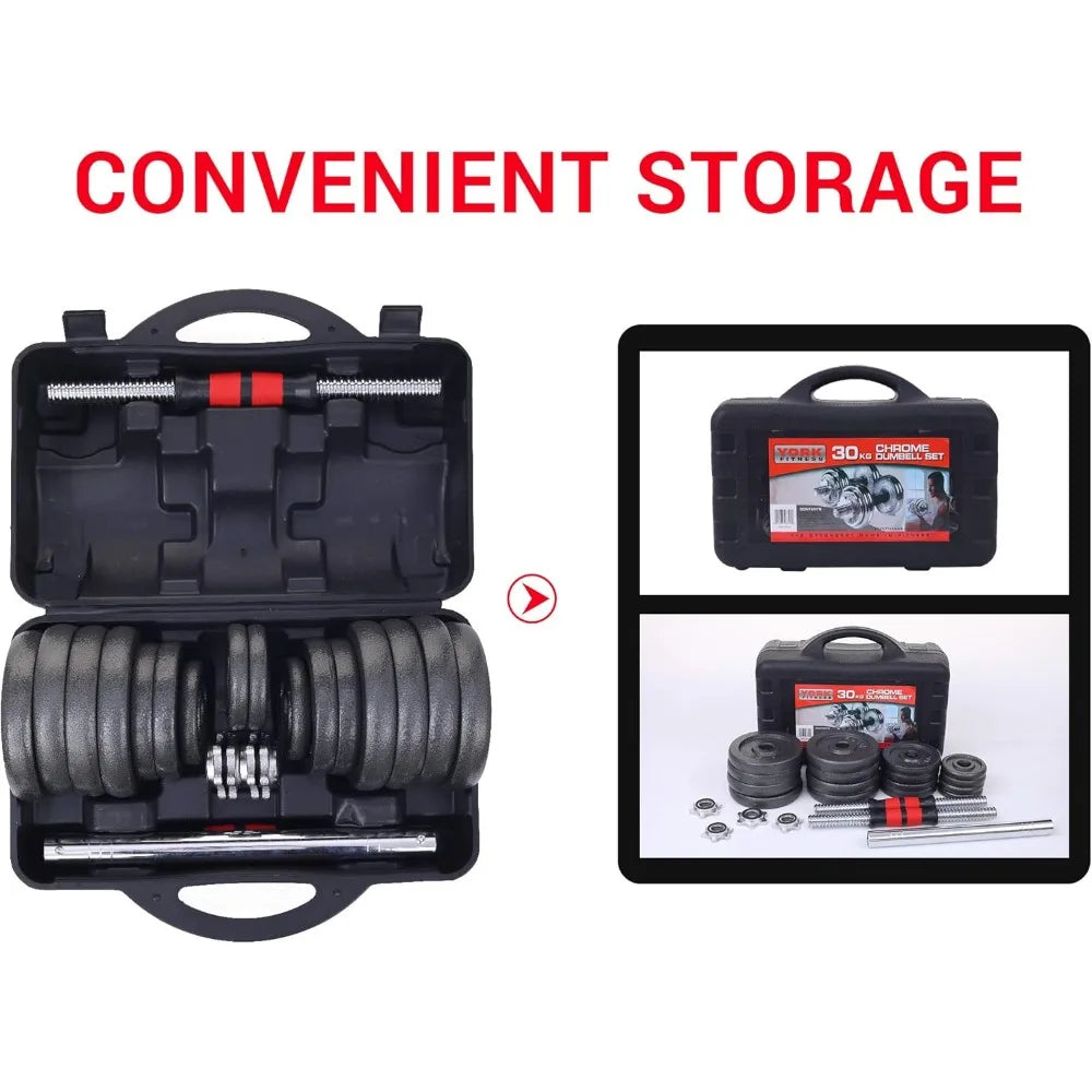 Adjustable Dumbbells and Barbell Set, Home Gym Weights, 22-105 Lbs, Anti-Slip Design