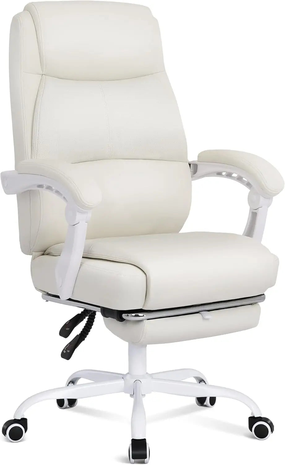 Big and Tall Office Chair with Footrest, High Back Desk Chair with Linkage Armrest, 90-155° Recline Executive Computer Chairs