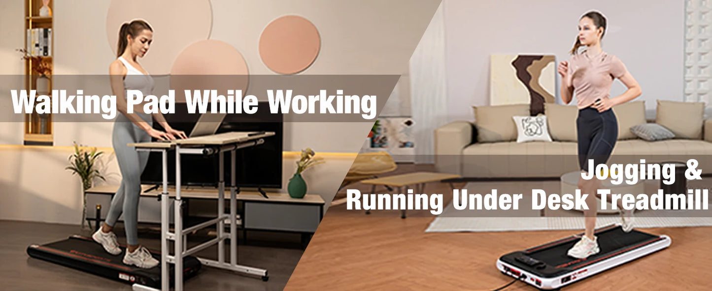 Under Desk Treadmill Portable Walking Pad, Adjustable Speed with APP, LCD Screen & Calorie Counter, Ultra Thin and Silent