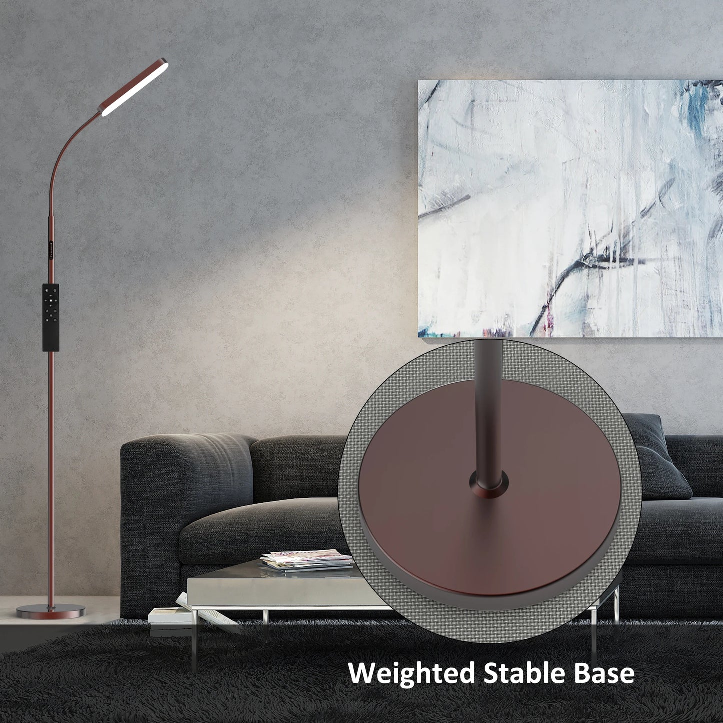 68.7" LED Standing Task/Reading Floor Lamp with Remote Control