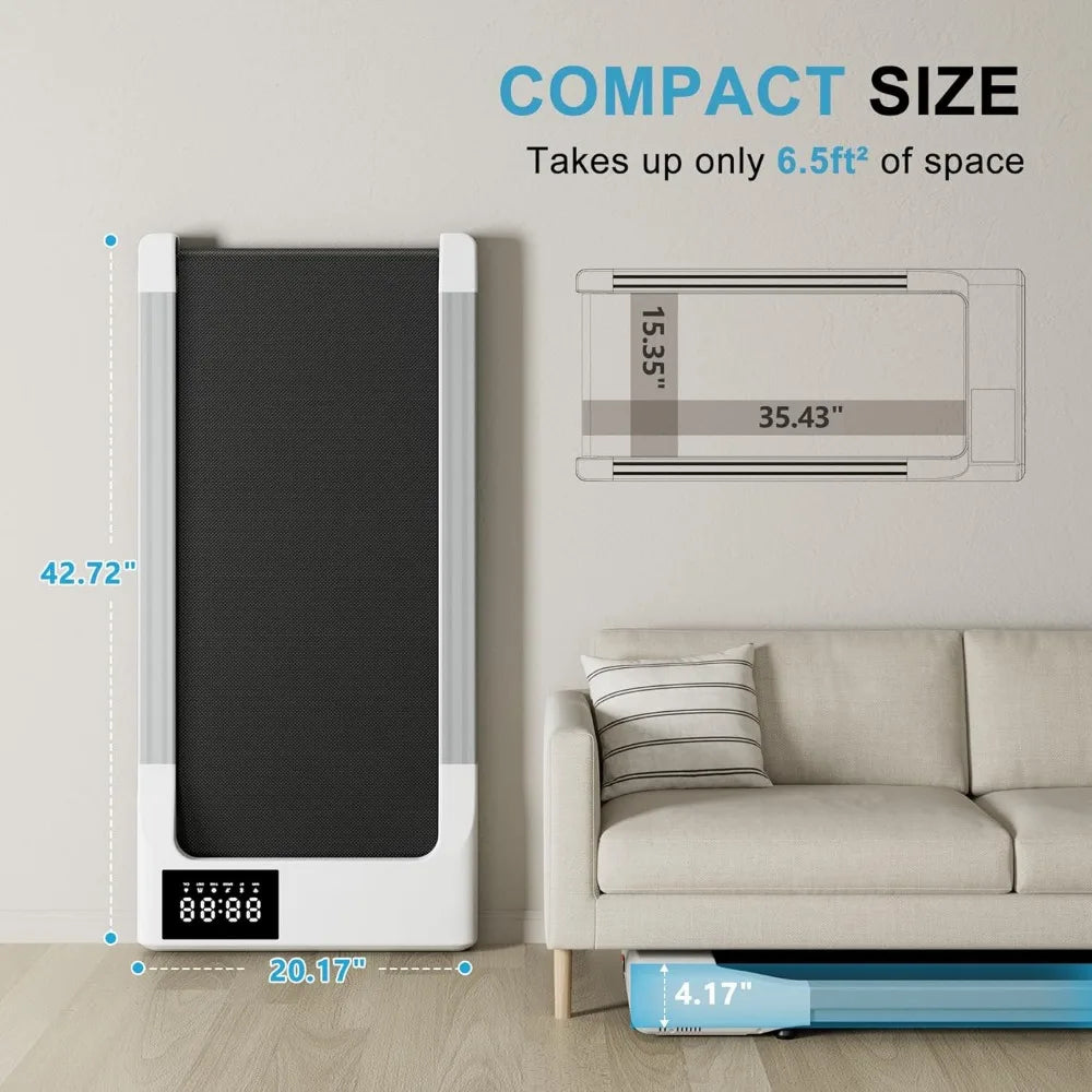 Walking Pad Treadmills for Home Office, Under Desk Walk Mat with APP and Remote Control, 3 in 1 Portable Exercise Equipment, Com