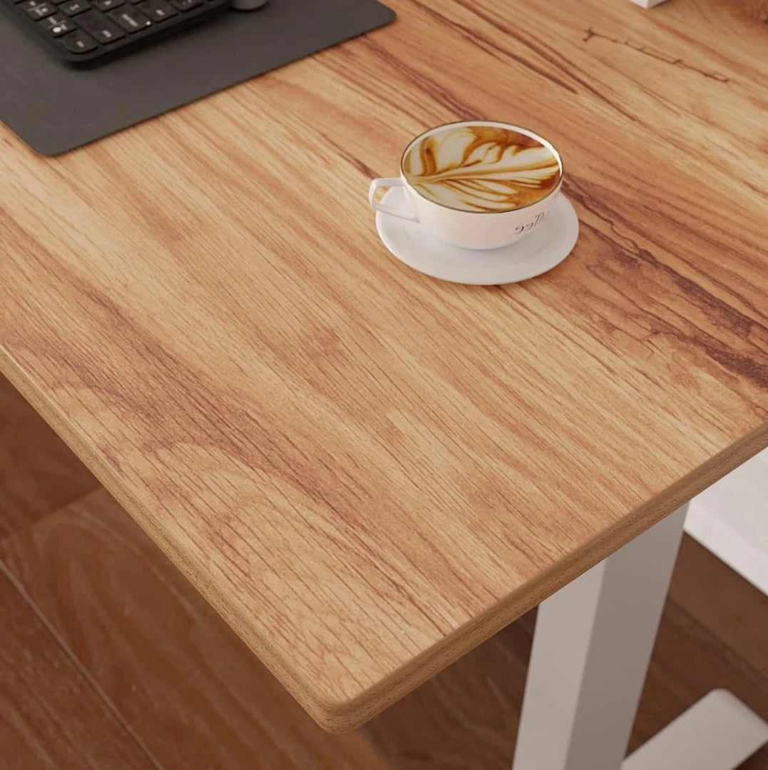 YYB L Shaped Standing Desk, Corner Standing Desk L Shape, L Shaped Adjustable Table, Light Brown UY