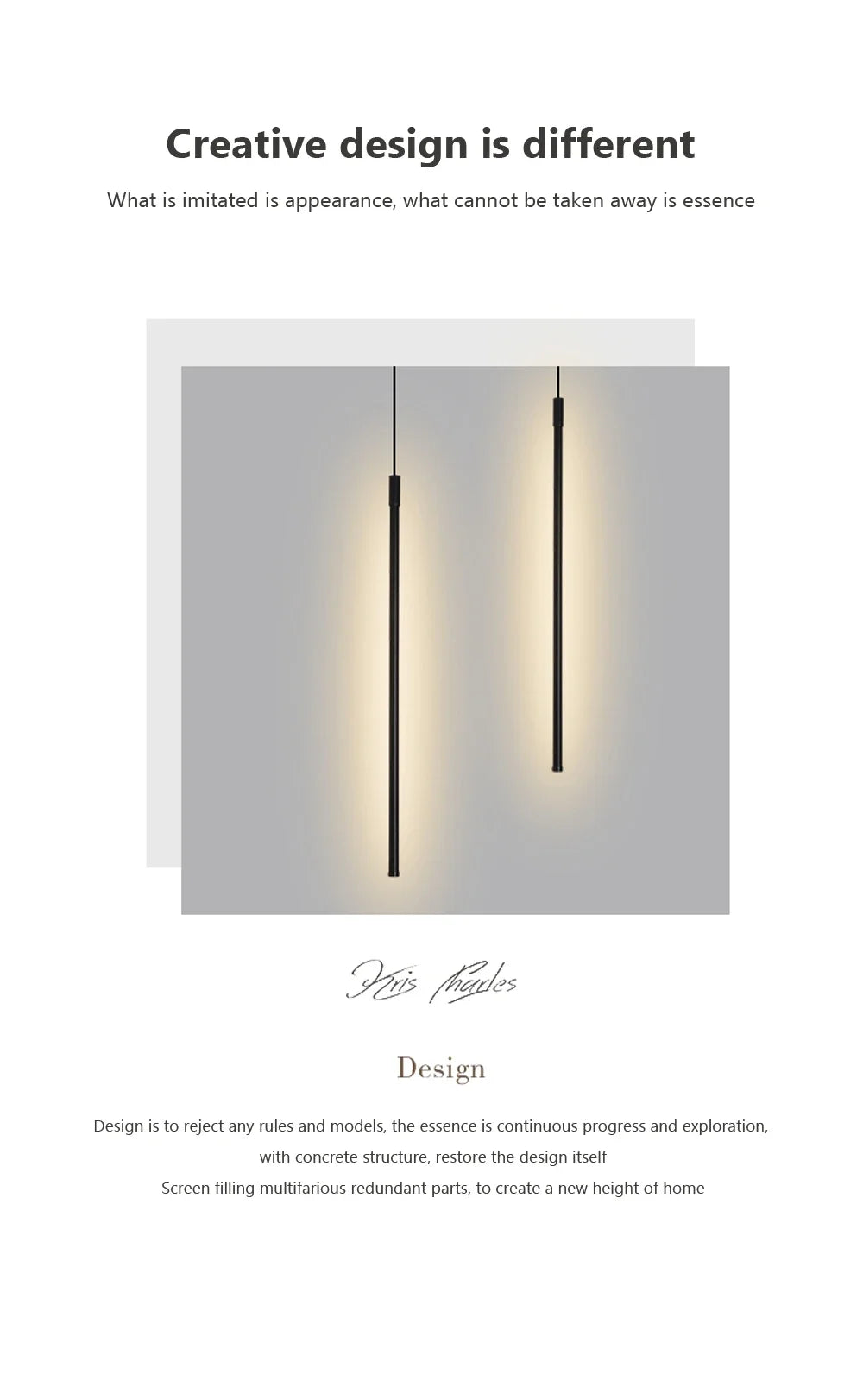 Modern LED Long Pendant Lights for Bedroom/Office  Hanging Lamp Background Chandeliers Design Line Lighting Fixtures