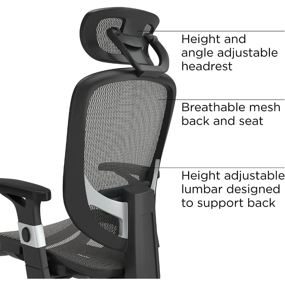 Staples Hyken Ergonomic Mesh Swivel Task Chair, Charcoal Gray (UN59464)