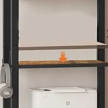 2 Drawer File Cabinet with Lock,Fits Letter, Legal, A4 Size, Hanging File Folders,Adjustable Storage Shelf and Hook,Rustic Brown