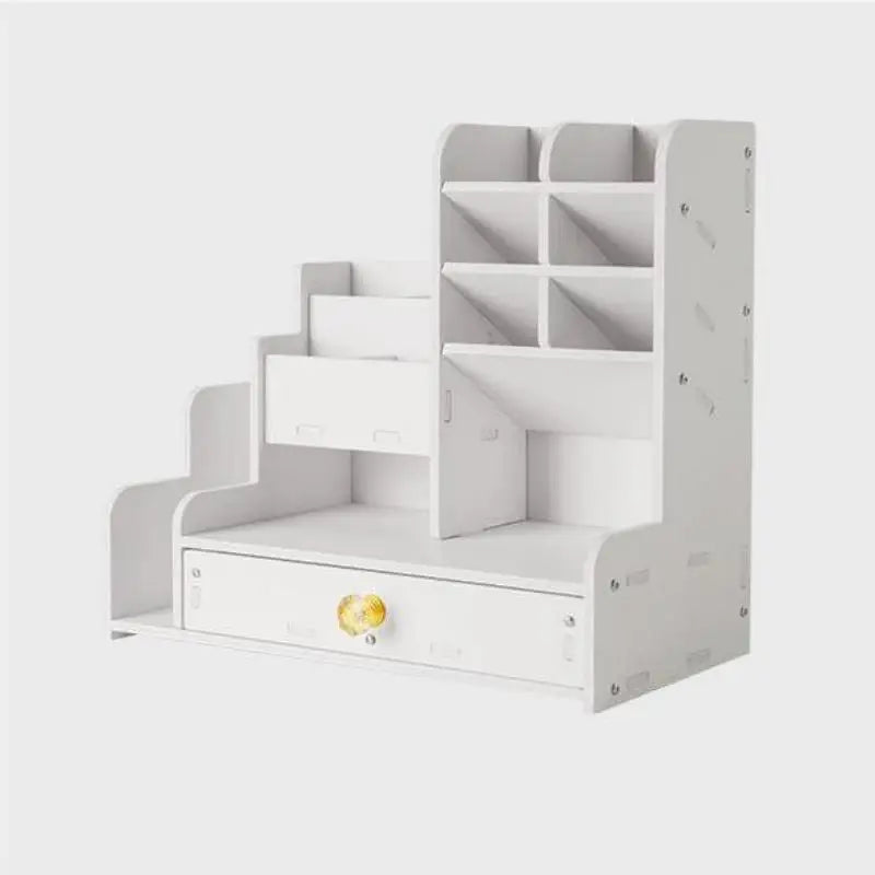 Desk Organizer, DIY Desk Organizer with Drawer - Multi-Functional Pen Holder, Easy Assembly Office Art Supplies Storage