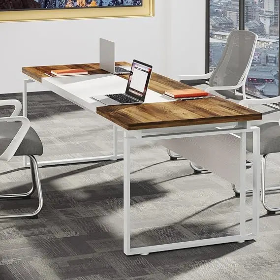 63" Modern Conference Table with Splicing Board, 5FT Meeting Tables for Home Office, Business Training Seminar Table with Styli