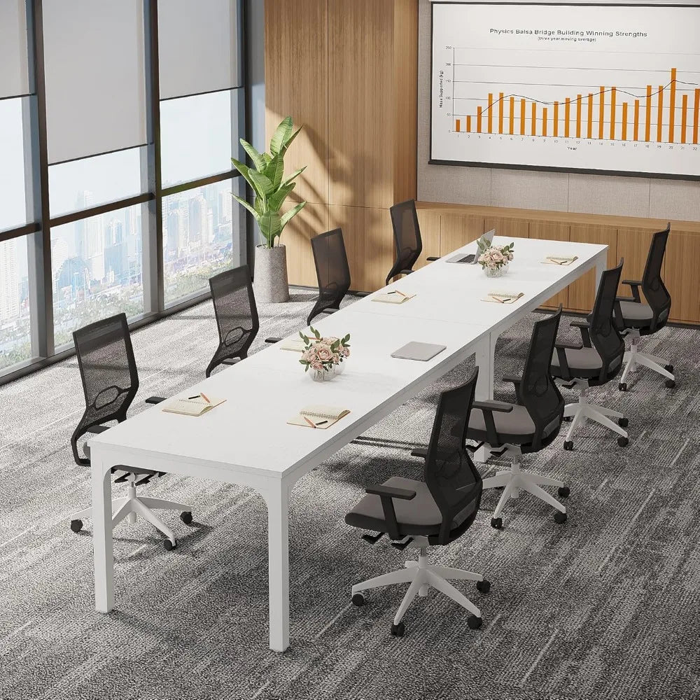 Large Modern 6.5ft Office Conference Room Table, 78.74 W x 27.56 D, Boardroom Meeting Desk for Seminars and Business Meetings