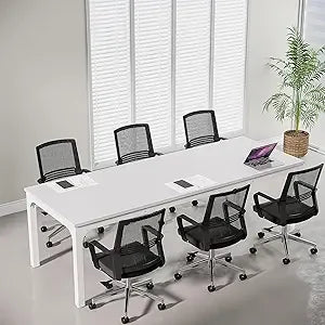 Large Modern 6.5ft Office Conference Room Table, 78.74 W x 27.56 D, Boardroom Meeting Desk for Seminars and Business Meetings