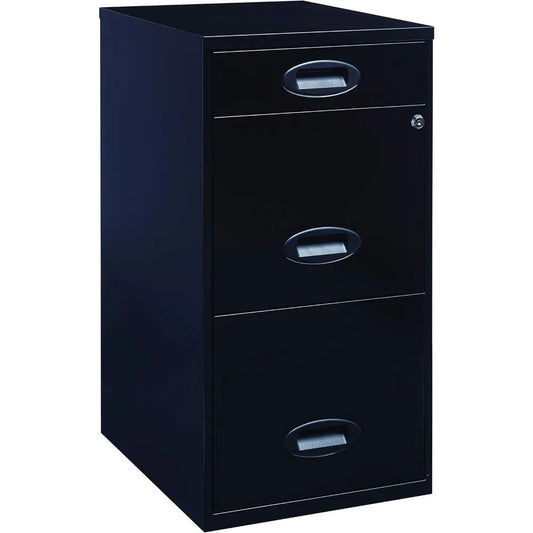 3 Drawer Fully Assembled Steel File Cabinet, Home & Small Office Use, Fits Under Most Desks, Letter-Size, Small Supply Drawer, L