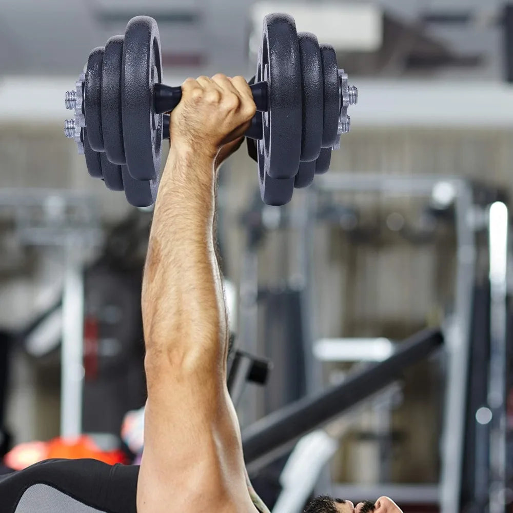 Adjustable Dumbbells and Barbell Set, Home Gym Weights, 22-105 Lbs, Anti-Slip Design