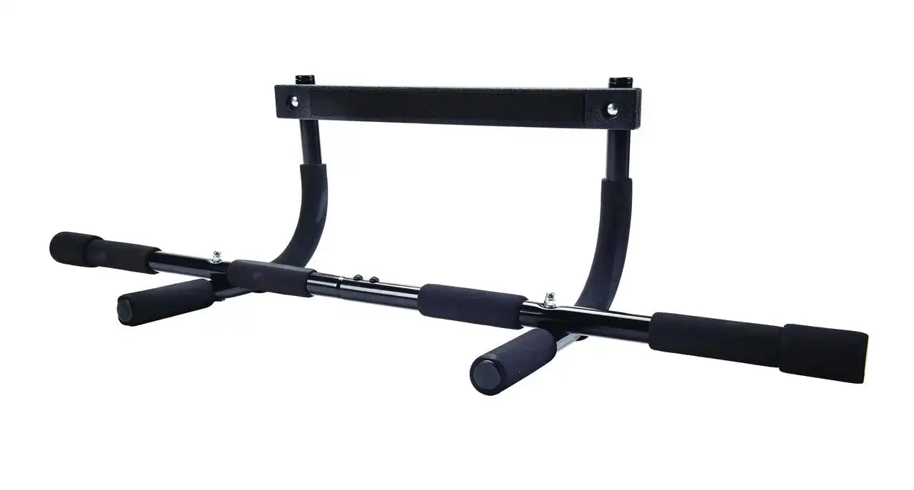 Multi-Function Pull Up Bar Black, Doorway Mounted Home Gym Equipment for Chin Ups Push Ups Abs Workout, No Drill Installation