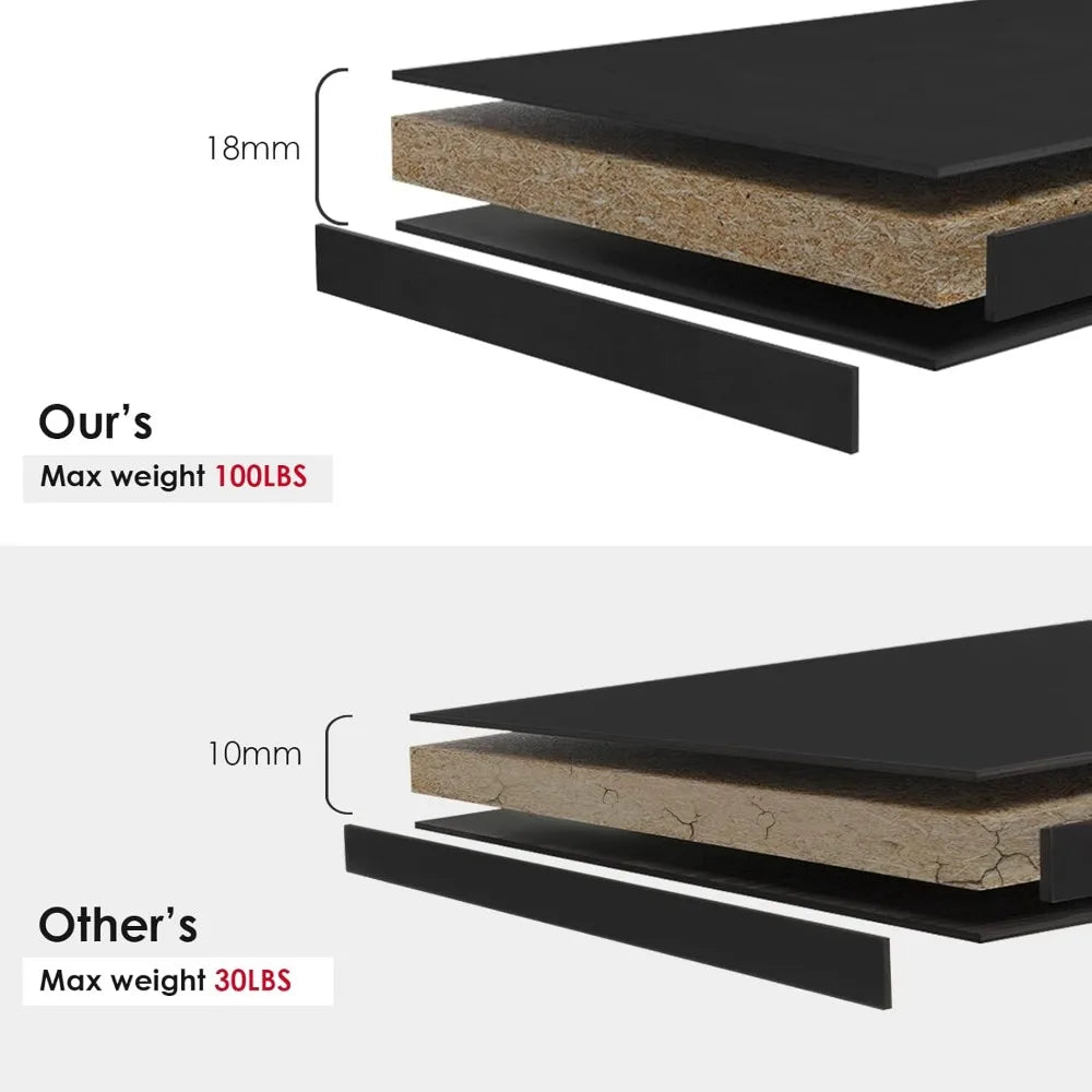 Black Bookshelf for Bedroom 4 Shelf Office Bookcase 48 Inches Tall Modern Wood Bookshelf for Living Room 4 Tier Wide