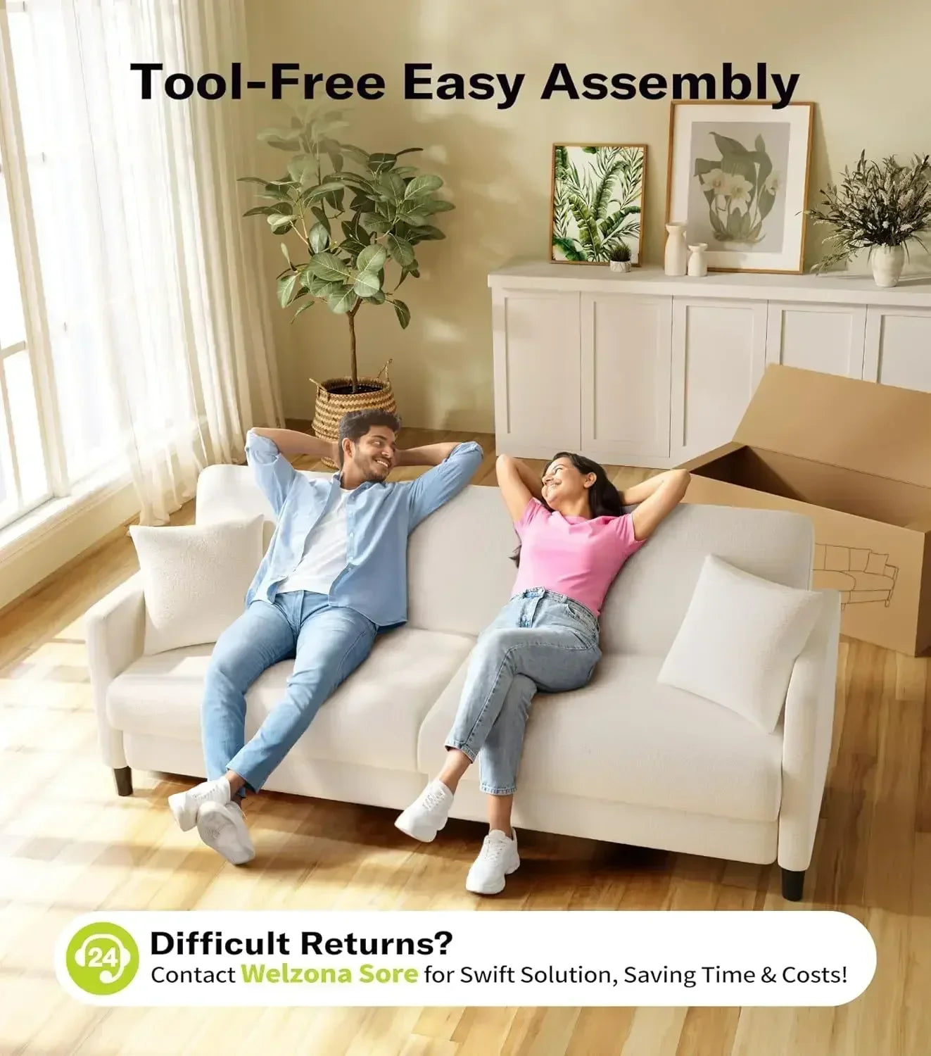 83" Sofas, Comfy Loveseat Sofa, Teddy Fleece Love Seat Couch, Tool-Free Setup Couches