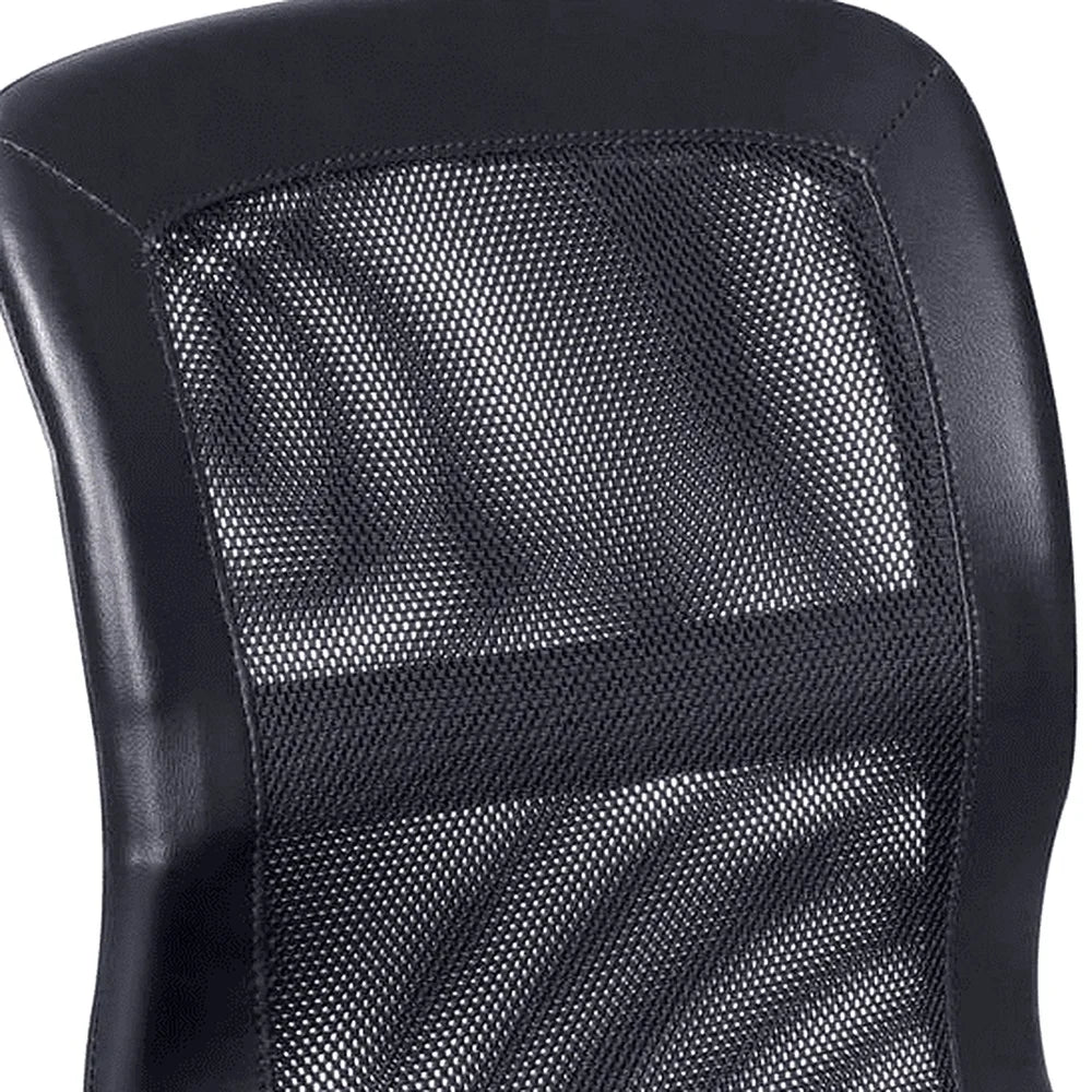 Mid-Back Vinyl Mesh Office Chair with Padded Seat and Back Durable Metal Base Easy Rolling Casters Computer Desk Gaming Table