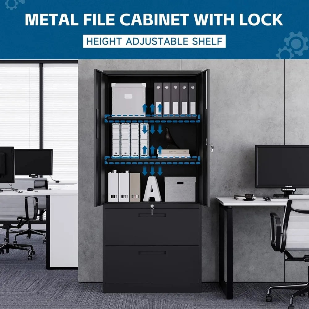Lateral Vertical Filing Cabinets for Home Office,  with Storage Shelves, Legal/Letter