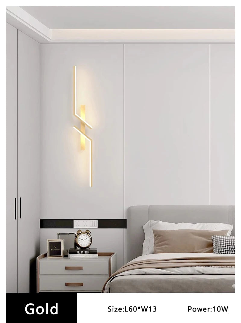 Modern LED Wall Lamp Minimalist Led 13W-18W Light Bedroom Bedside Long Strip Wall Sconces