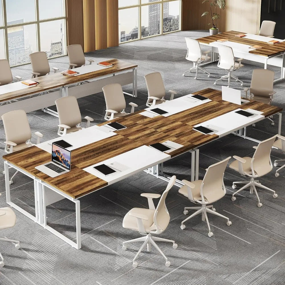 63" Modern Conference Table with Splicing Board, 5FT Meeting Tables for Home Office, Business Training Seminar Table with Styli