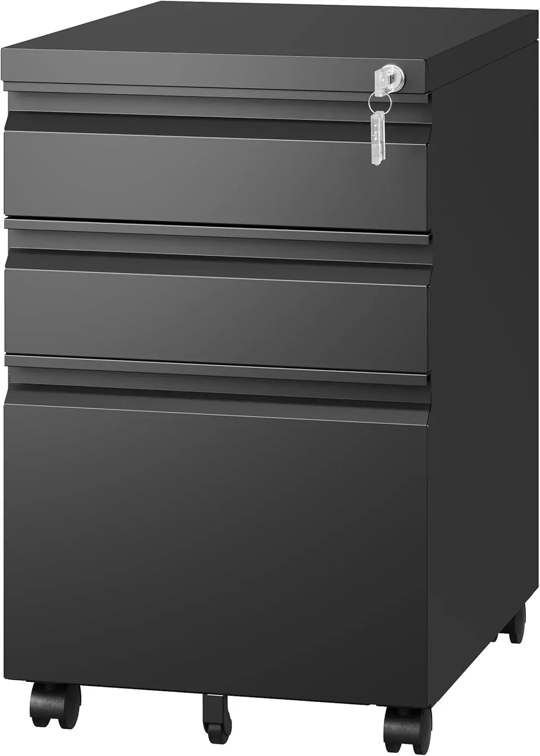 Lateral 3 Drawer File Cabinets with Lock, Metal Filing Storage Vertical Cabinets
