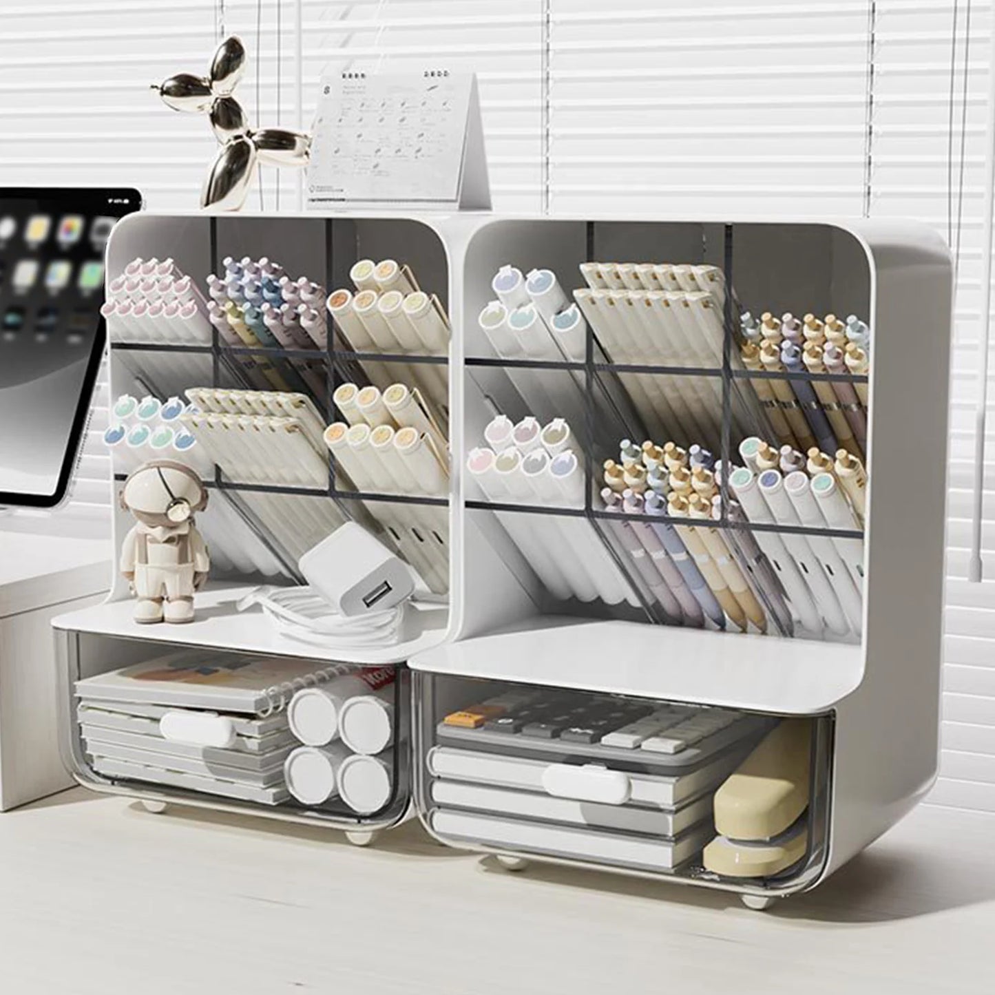 Students' Large-capacity Oblique Pen Holder Desk Stationery Storage Box School Office Desk Sundry Storage Rack Desk Storage Box