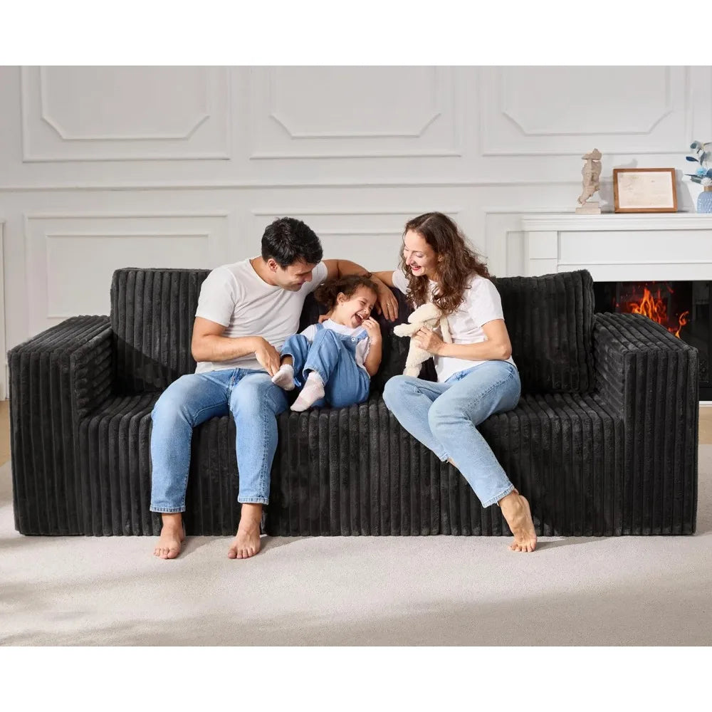 Modular Sectional Sofa 3-Seater Modular Couch with Deep Seat Memory Foam Cloud Chair with Pillows Oversized Sectional Sofa for L