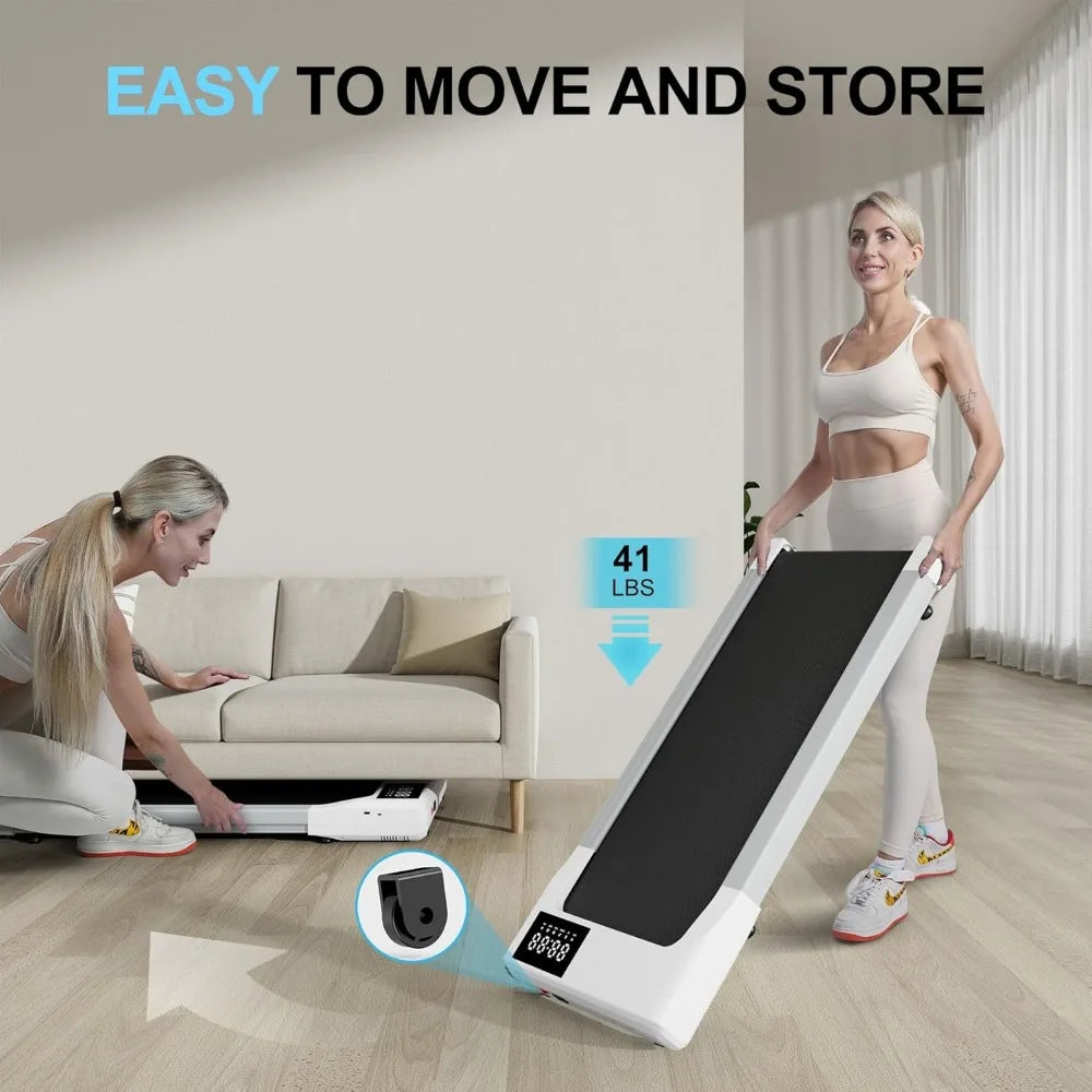 Walking Pad Treadmills for Home Office, Under Desk Walk Mat with APP and Remote Control, 3 in 1 Portable Exercise Equipment, Com